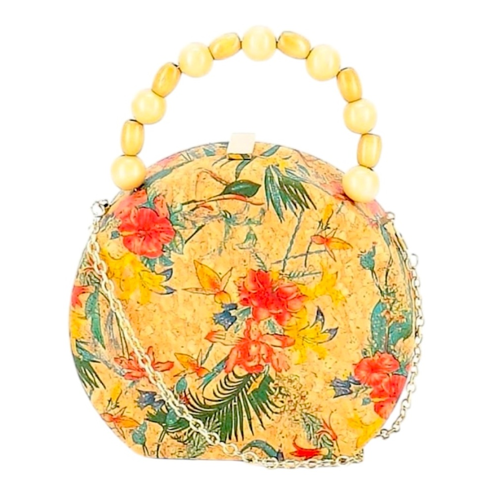 Haute Hippie tropical floral cork bag - Picture 2 of 4
